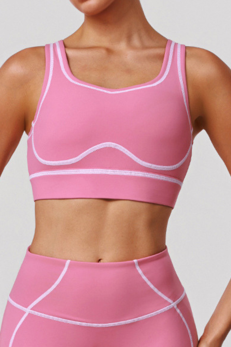 Women's Color-Blocked Open-Back Shaping Sports Bra