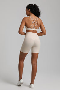 Spaghetti Strap Back Cross Bra + Sports Leggings 2-Piece Set