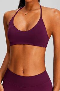 Women's Halter Backless Seamless Quick-Dry Yoga Sports Bra