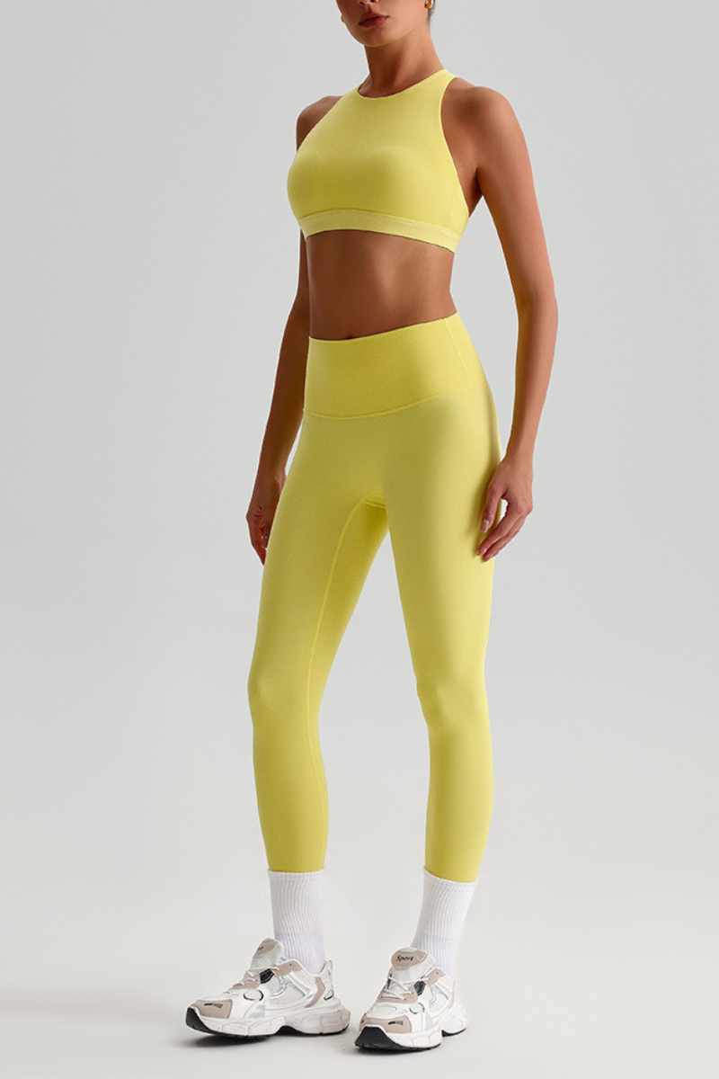 Women's Brushed Mock Neck Bra & Yoga Leggings 2-Piece Set