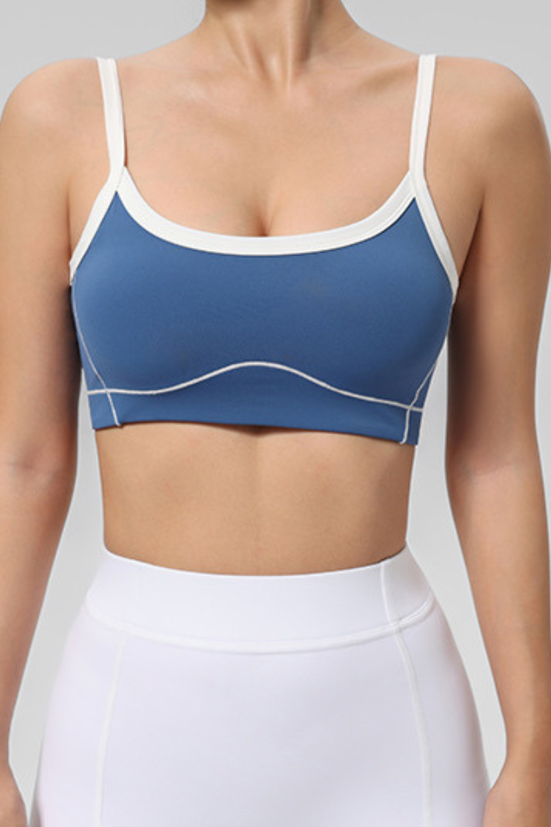 Women's high stretch U-neck sports bra.
