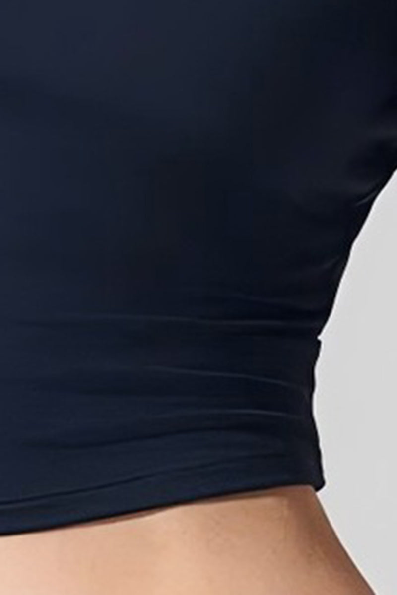 Women Cropped Soft-Feel Round Neck Fitness T-Shirt