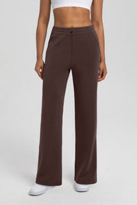 Women Modal Air Layer Loose Fit Yoga Straight Leg Pants