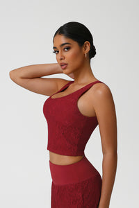 Women Lace Sleeveless Dance Fitness Vest