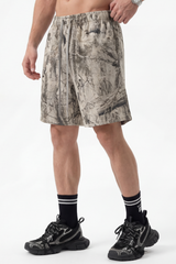 Men's Spring Tree Branch Camo Drawstring Casual Shorts