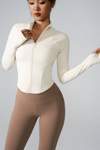 Women'S Zip Stripe Skinny Sports Long Sleeve Jacket