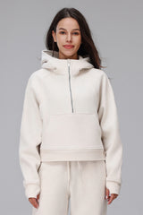 Women Cropped Fleece Hooded Hoodie
