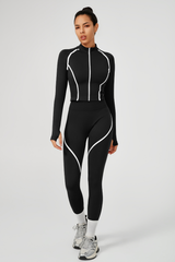 Women's Seamless Color-Block Jacket & Yoga Legging Two-Piece Set