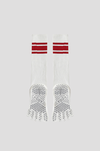Women's Non-Slip Grip Sole Long Tube Sports Pilates Socks