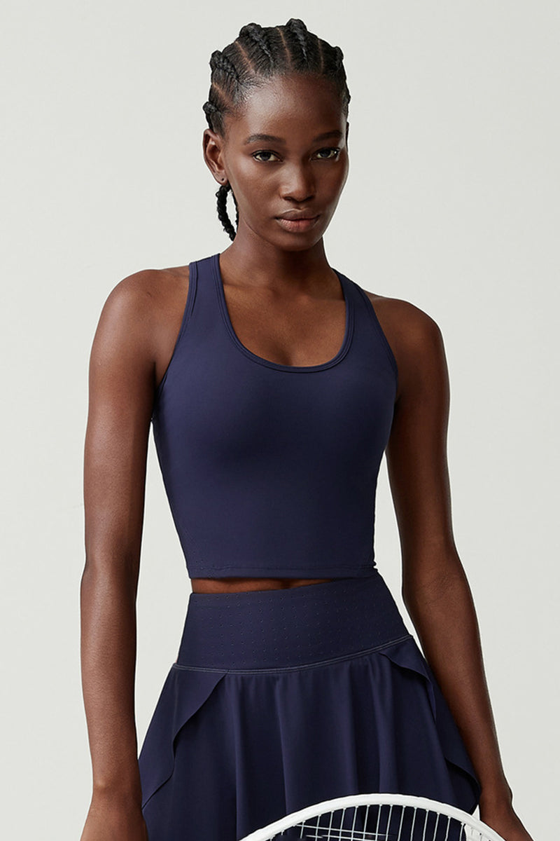 Women Breathable Tennis Vest Removable Padding Sports Top