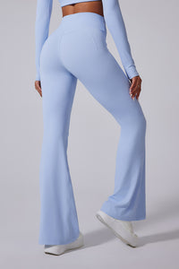 Women'S Brushed High-Waisted Shape-Fitting Athletic Skinny Flared Trousers