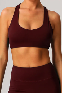 Women Solid Mid-Support I-Back Training Yoga Sport Bra