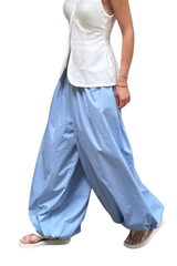 Wide-leg, relaxed, lantern-style pants