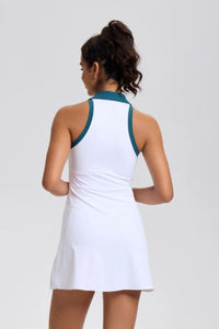Women's tennis contrasting sports pleated dress