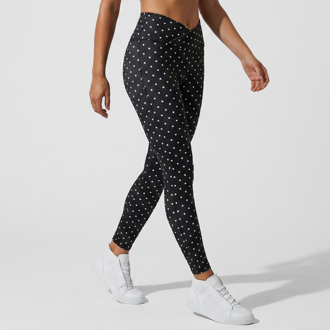 Women's Athletic Polka Dot Cross V-Waist Yoga Leggings