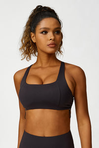 Women'S Drawstring Sports U-Neck Bra