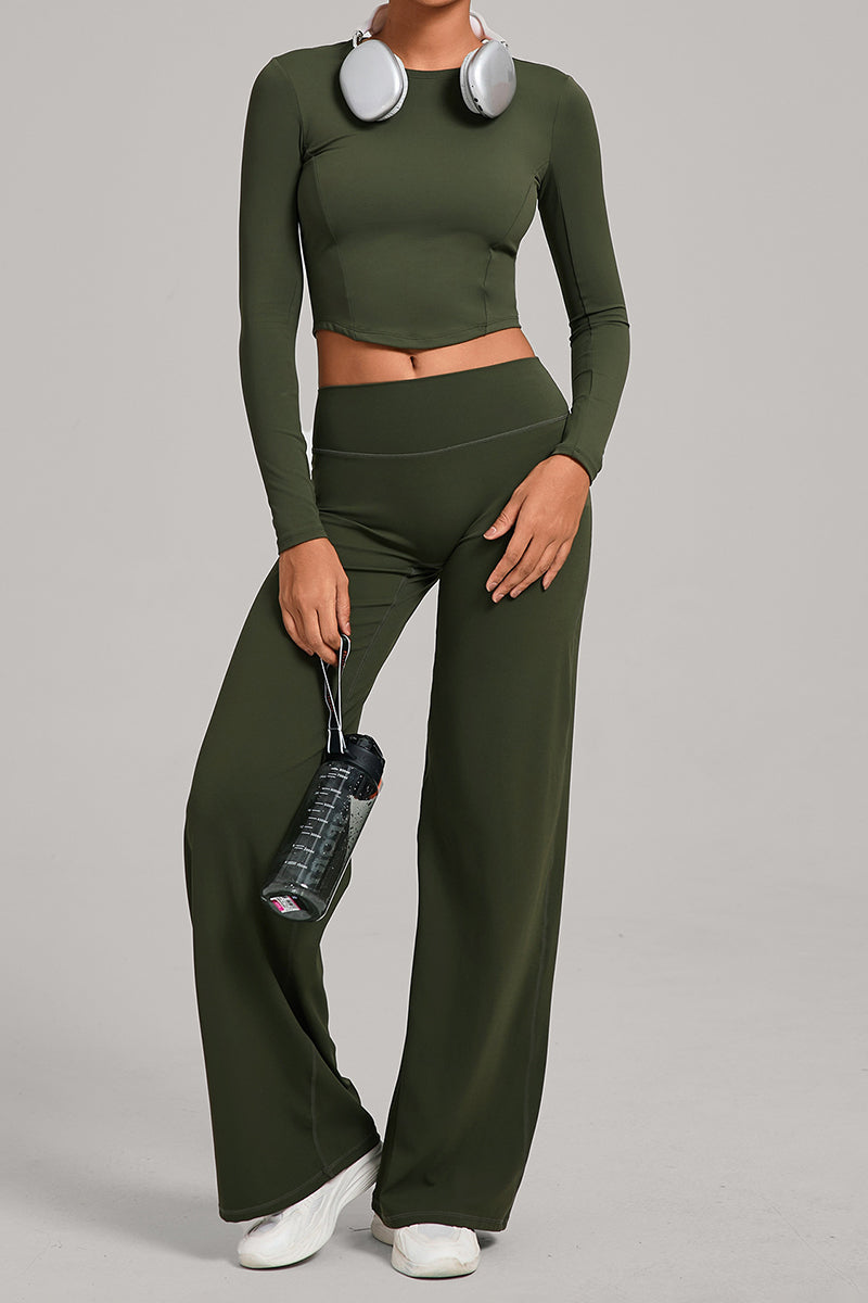 Women Naked Feel Flared Yoga Set