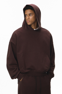 Men's  Fall 380G Heavyweight Cropped Drop Shoulder Hoodie