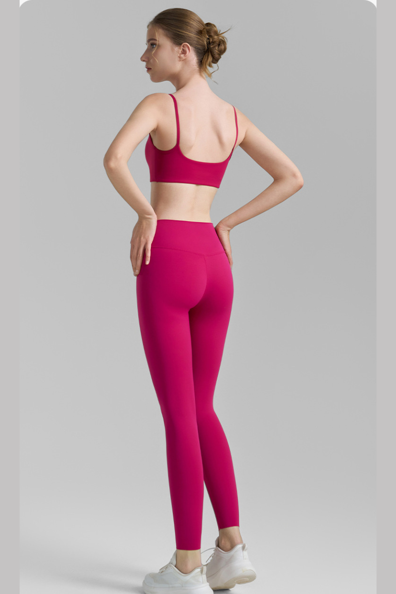 Women's Thin-Strap Bra And No Front Seam Lycra Leggings Sets