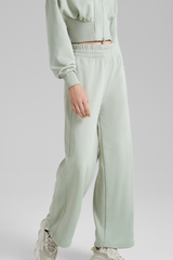 Women's Fall Elastic Waistband Drawstring Hem  Straight Leg Pants