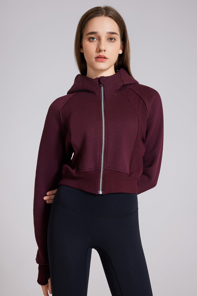 Women'S Zipper Hooded Sweatshirt