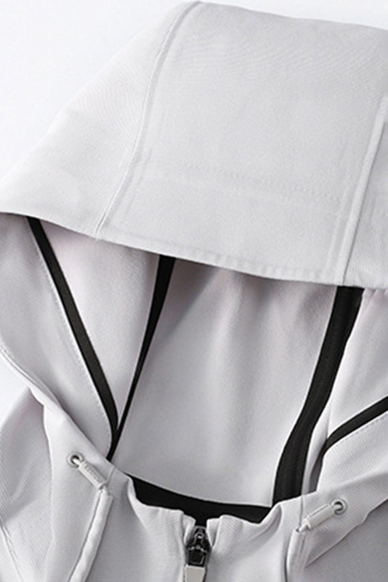 Men Hooded Cold-Resistant Quick-Dry Outdoor Training Running Jacket