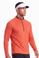 Men's Half Zip Stand Collar Athletic Long Sleeve T-shirt