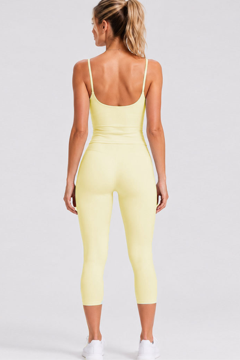 Women's U-Back Tank Top & Capri Leggings Yoga 2-Piece Sets