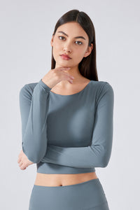 Women'S Yoga Slim Fit Long Sleeved Thumbhole