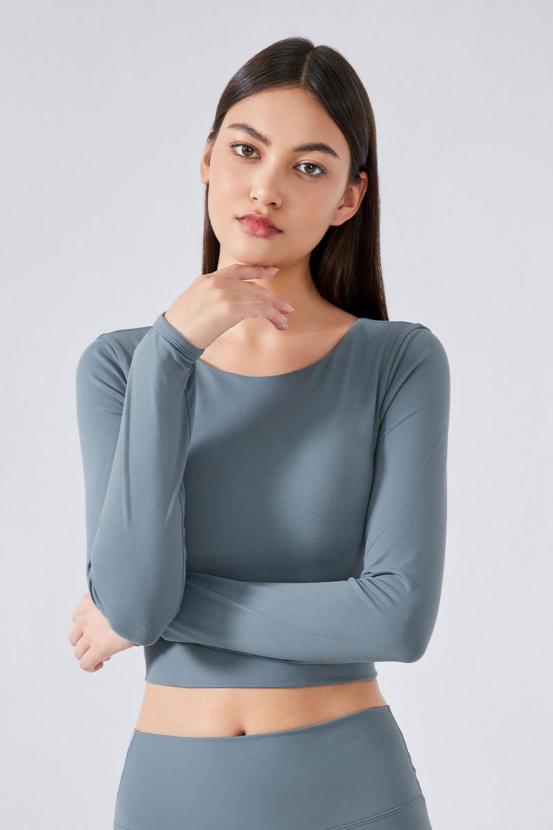 Women'S Yoga Slim Fit Long Sleeved Thumbhole