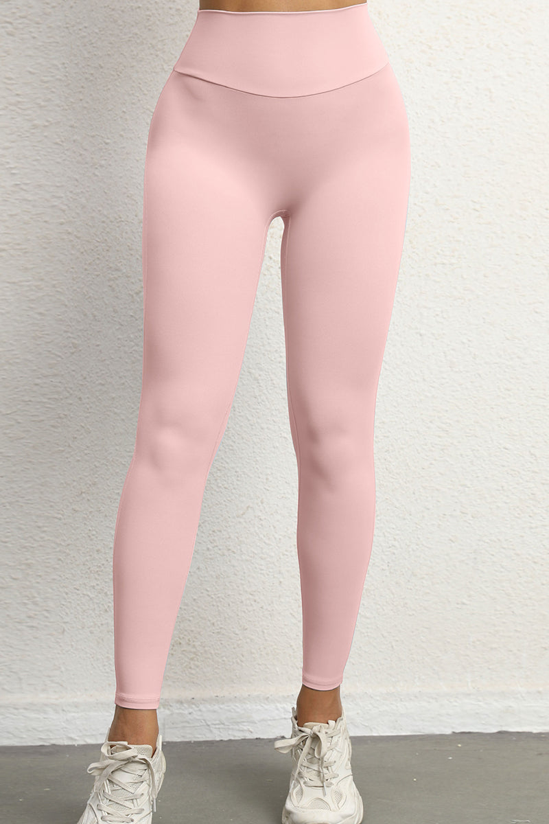Women Button Work Pocket High Waisted Hip Lifting Stretchy Skinny Yoga Running Fitness Pants