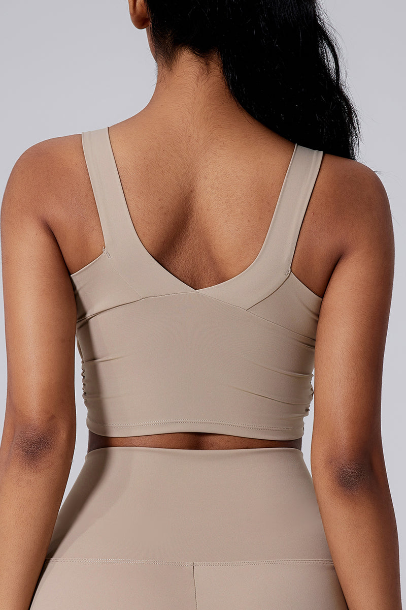 Women Open-Back Naked-Feel Yoga Built-In Bra Waist-Cinching Workout Tank Top