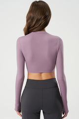 Women Slim-Fit Crop Naked-Feel Long Sleeve Yoga & Running Sportswear Top