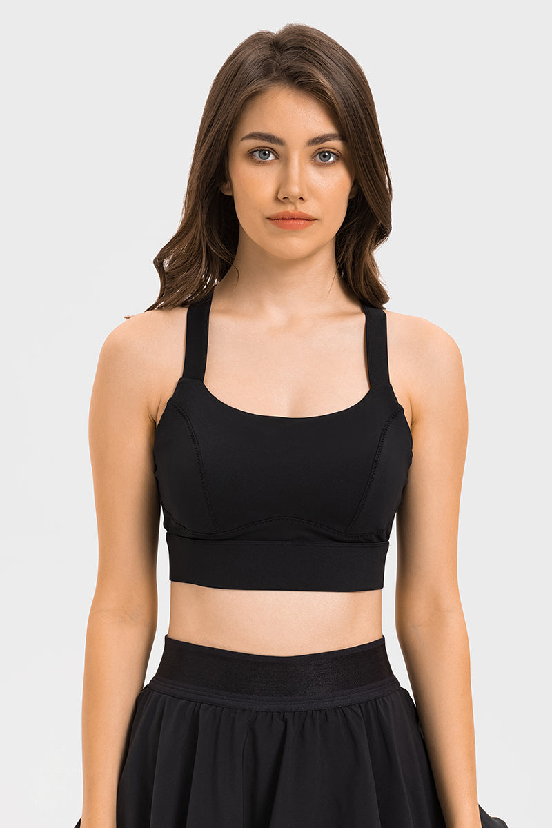 Women's High Stretch Gathering Clasp Sports Bra