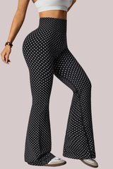 Women's Athletic High Rise Polka Dot Yoga Flare Pant