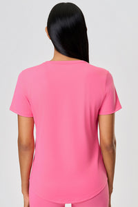 Women Lightweight Loose Brushed Breathable Quick-Dry Yoga Running Short-Sleeve Shirt