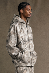 Men's Winter Camo Zip Up Fleece-Lined Hooded Jacket