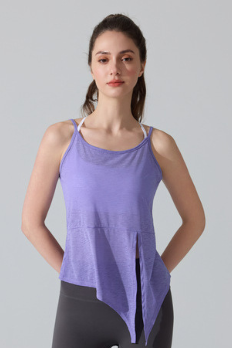 Women's Sweat-Wicking Breathable Side-split Yoga Tank Top