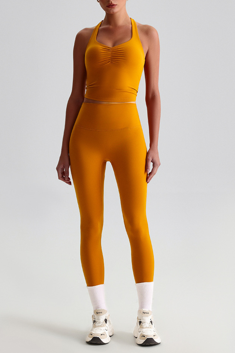 Women's Brushed Crisscross Tank Top & Yoga Leggings Set