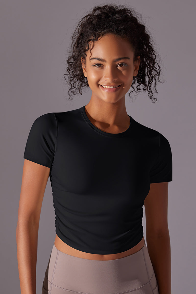 Women'S Slim Waist Sport Crop T-Shirt