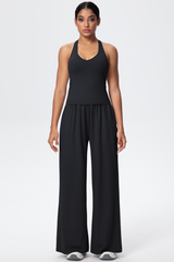 Women’s Set: Halterneck Tank Top & Wide-Leg Pants
