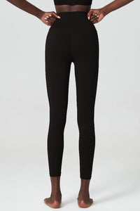 Solid high-waisted sports leggings