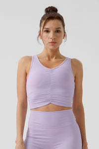 Women Eco-Friendly Drawstring Ribbed With Bra Padded Tight Back Yoga Fitness Sports Bra