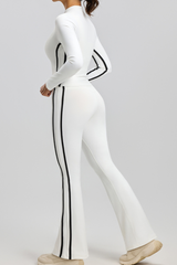 Striped high-waisted yoga set