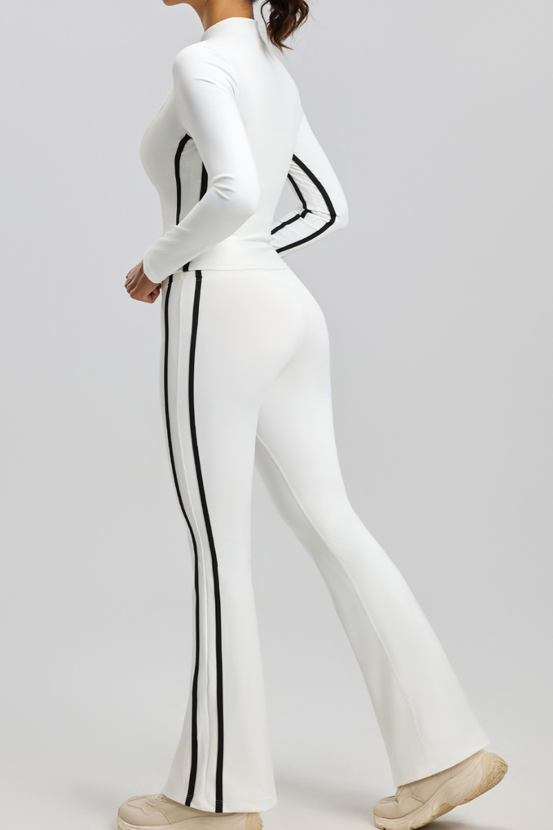 Striped high-waisted yoga set