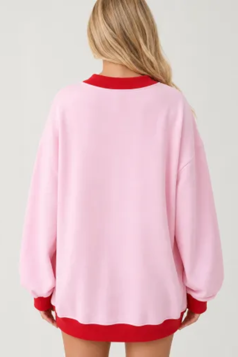 Women's Fall Color Block Contrast Mock Neck Sweatshirt