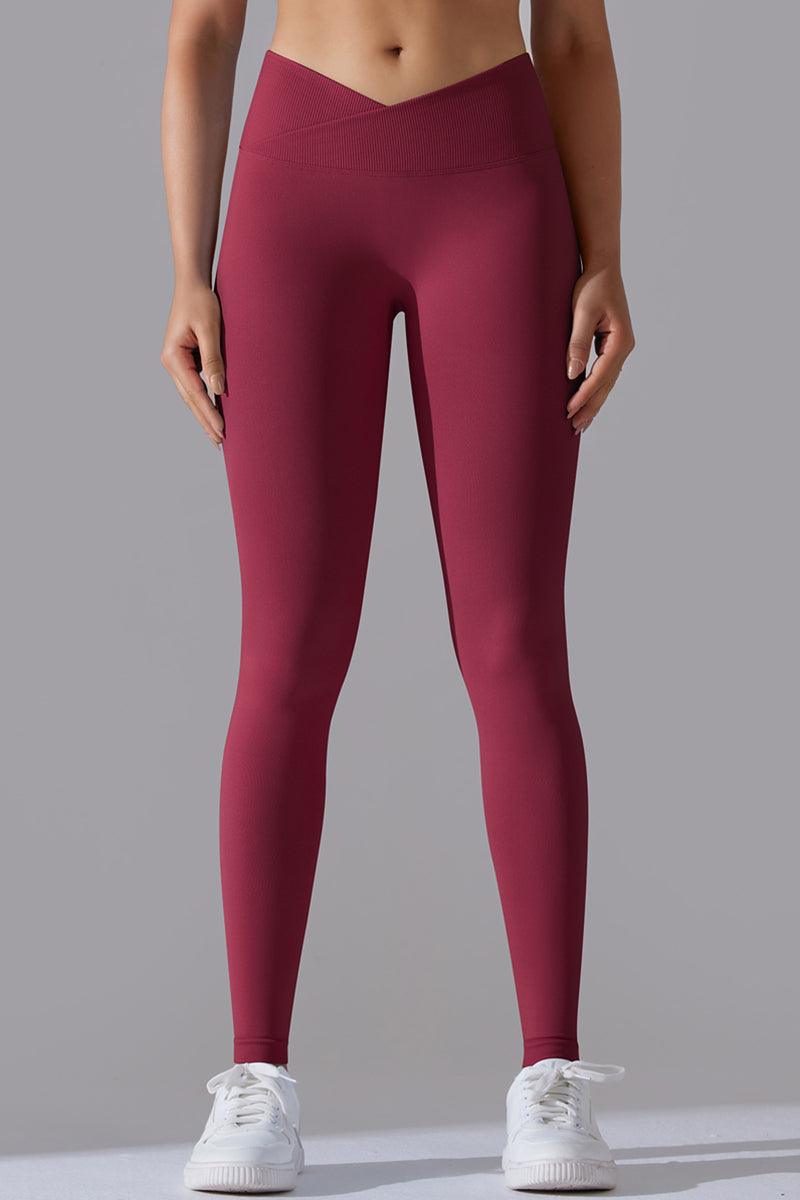 Seamless Women V-Cross Waist Yoga Leggings