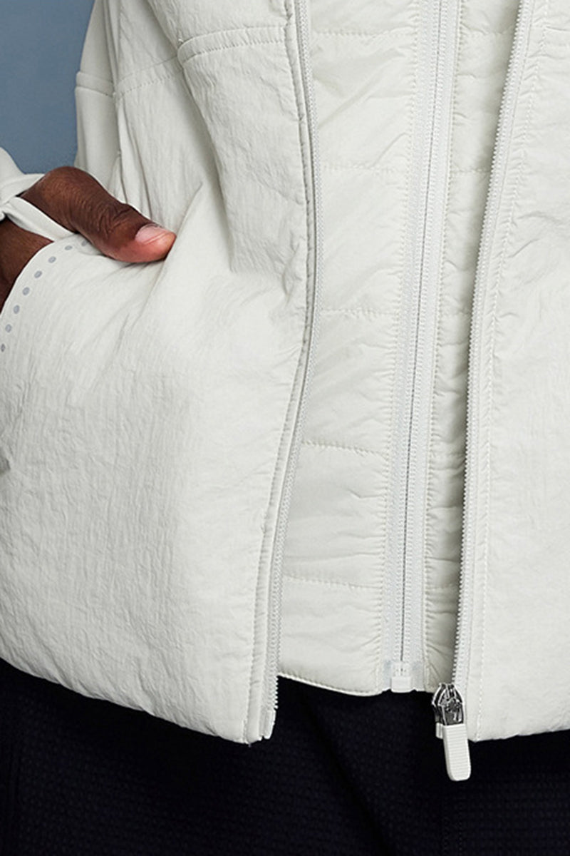 Women Detachable Hood Two-Piece Water Repellent Slim Fit Cotton Padded Jacket