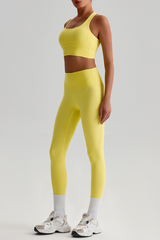 Women's Bare Feel  Cross Back Bra & High Waist Leggings Set