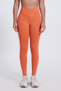 Women'S Bright Crossover High-Waisted Hip Lift Dance Stretch Cropped Pants